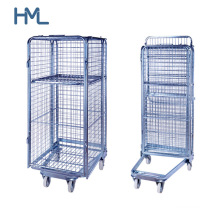Logistic Nested Metal Storage Cages with Wheels Wire Mesh Steel Trolleys